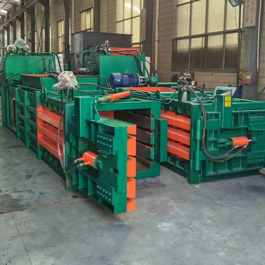 80吨废纸打包机 卧式液压废旧编织袋打包设备 全自动废纸皮打包机