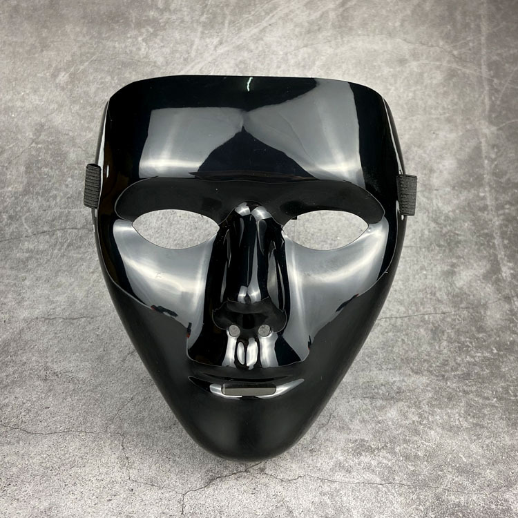 纯黑街舞面具 黑色面具 假面舞客鬼步舞面具 万圣节街舞面具 现货