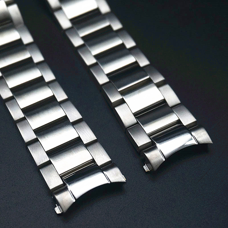 手表配件不锈精钢钢带适配欧 海马at8500/ 231金属表链男士20mm