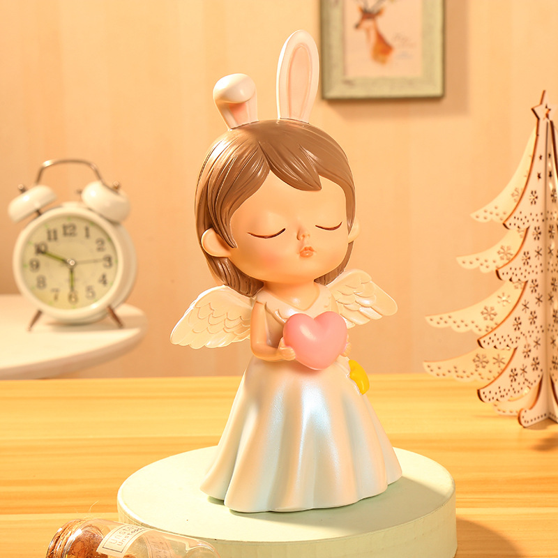 Cartoon Fantasy Angel Baking Cake Star Light Decoration Car Car Decoration Resin Crafts Money Box