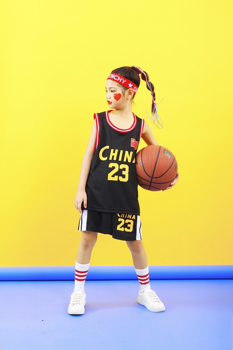 中国队儿童篮球服套装男女童球衣六一幼儿园表演服小学生训练球服