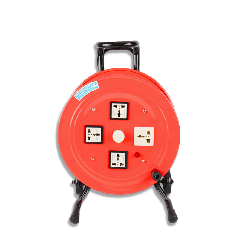 红鹰ydx移动电源电缆盘空盘 220v 15a绕线盘卷线盘 轮车式电缆盘