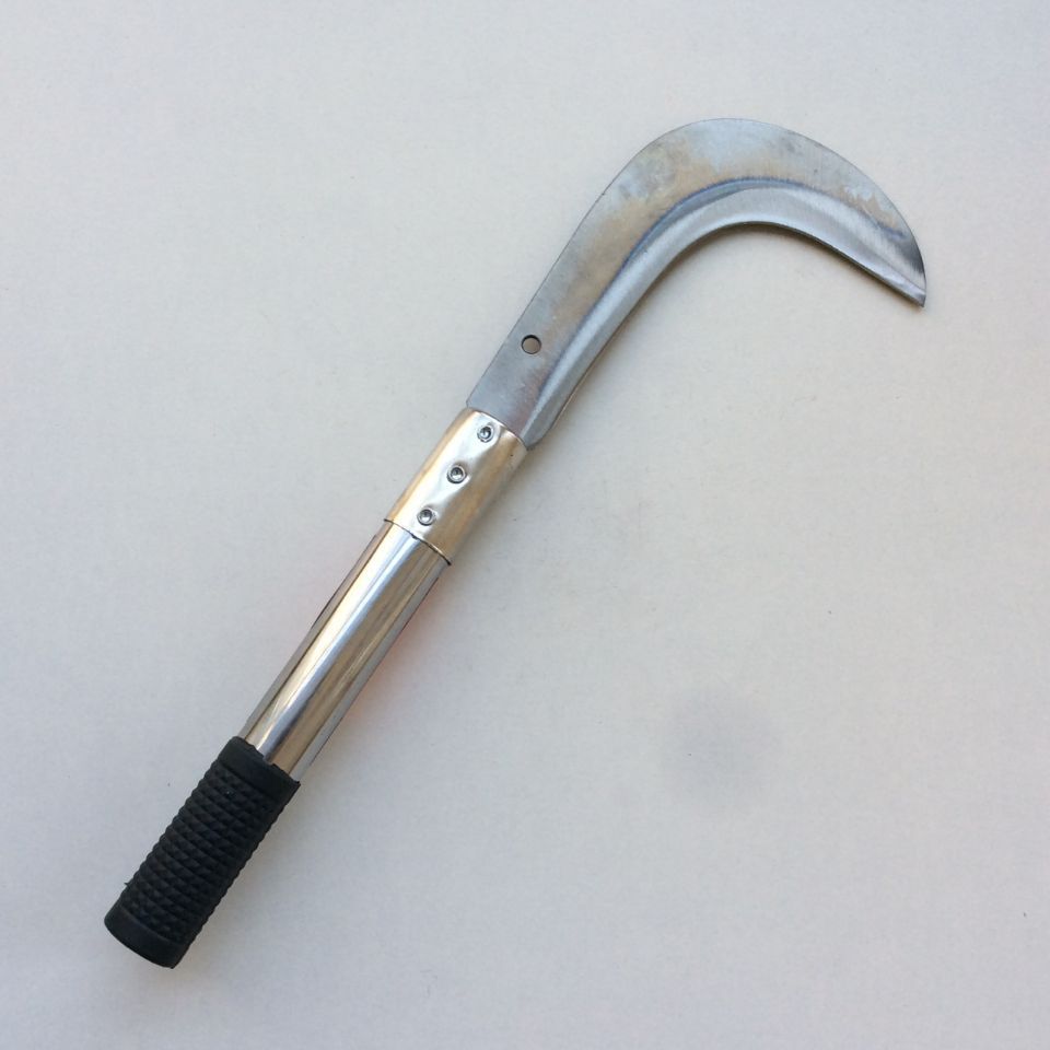 不锈钢柄镰刀农用镰刀户外砍柴刀割草刀头草镰园林镰刀铁柄刮草刀