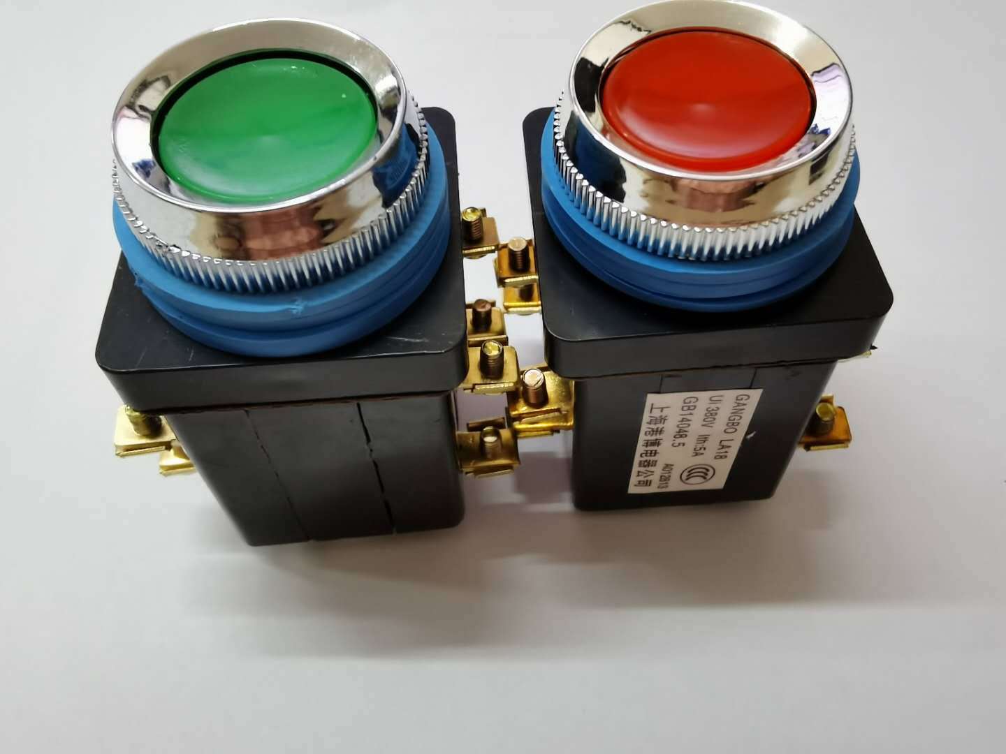港博la18-22按钮 自动复位 两常开两常闭 红绿按钮-阿里巴巴