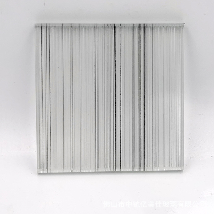 厂家加工定制 夹丝玻璃 双面工艺 凹凸面夹丝工艺 蛇纹艺术玻璃