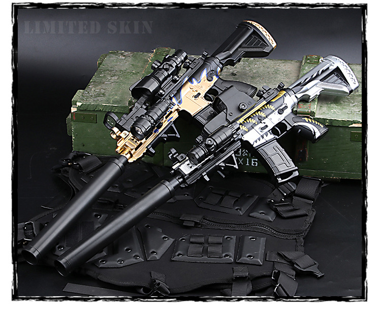 高配m416手自一体电动连发水弹枪 儿童玩具枪男孩吃鸡套装awm皮肤