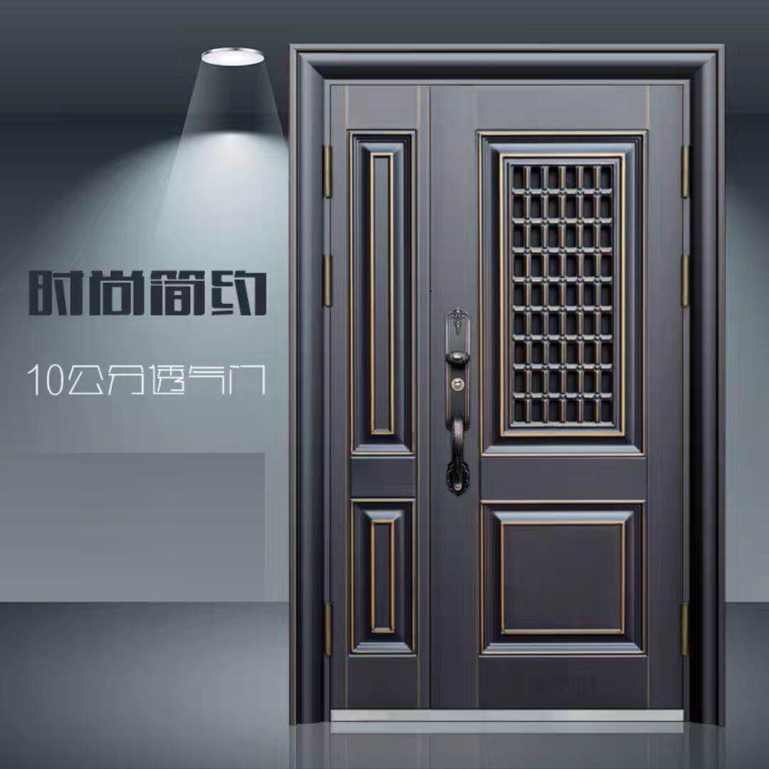 别墅带通风窗门中门国标甲级防盗门锌合金仿真铜进户门子母安全门