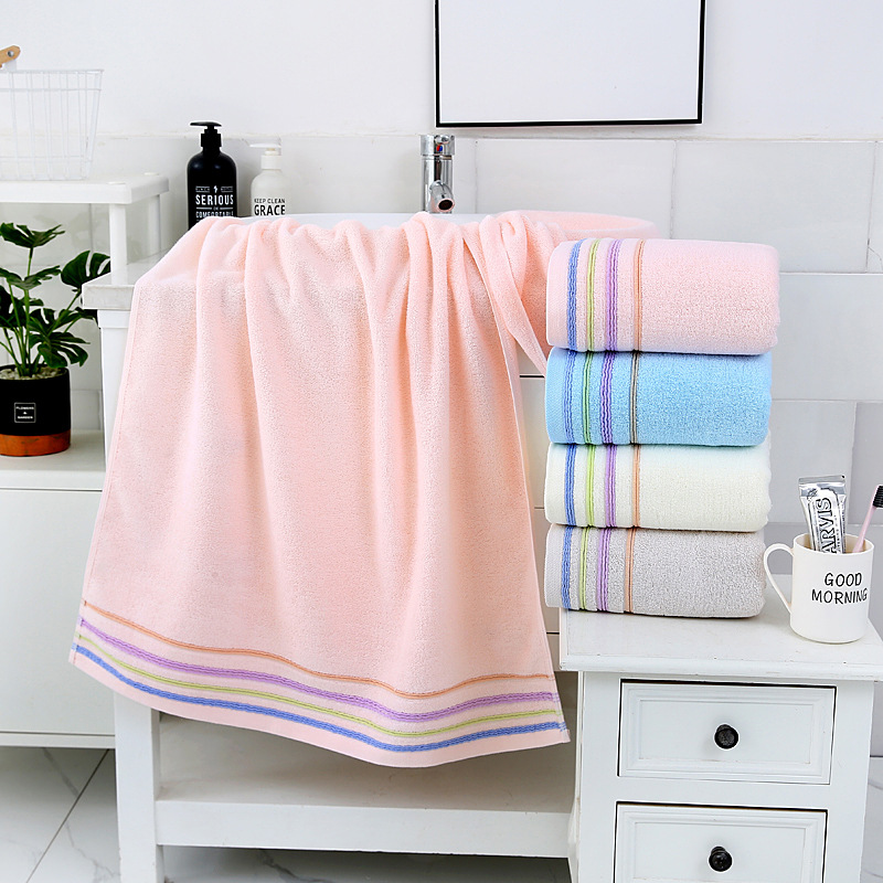 Cotton 32-Strand Large Bath Towel 70 * 140cm Home Daily Gift Absorbent Bath Towel Embroidered Logo Factory Wholesale