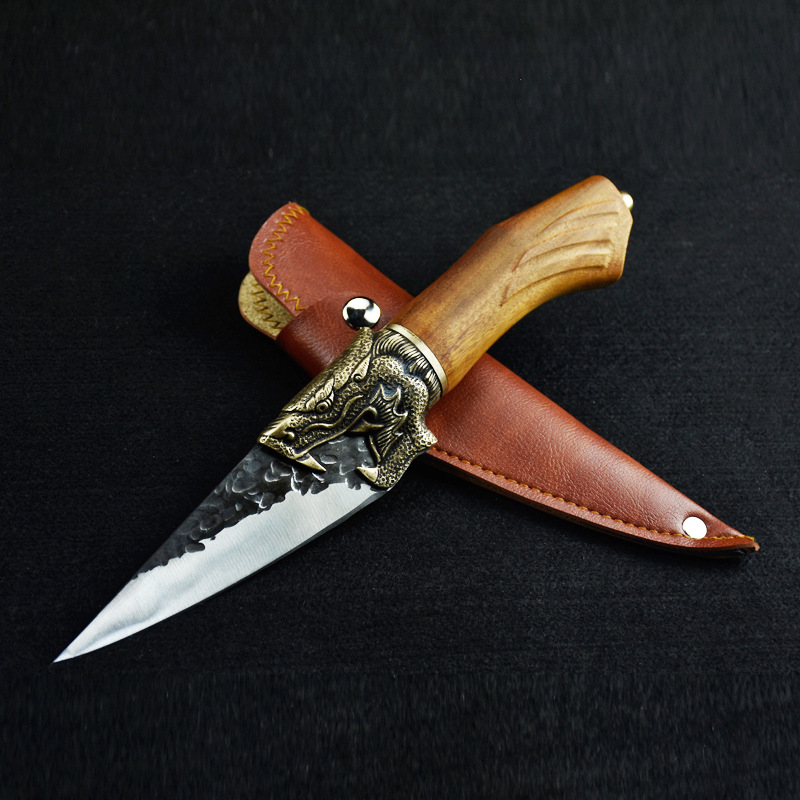 锋利屠宰剔骨刀手工锻打小尖刀水果刀老式复古切肉刀批发代发