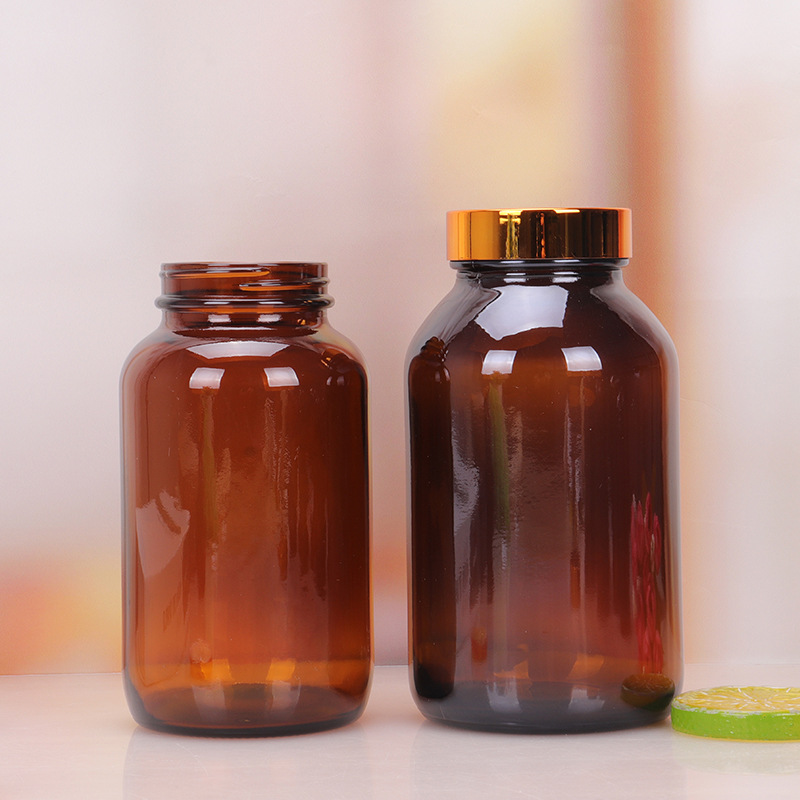 棕色避光药粉瓶 胶囊玻璃瓶 带盖密封试剂空瓶 医用保健品瓶现货