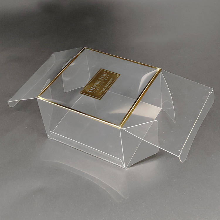 现货pvc烫金喜糖塑料包装盒透明盒结婚用品方盒定制5.8*8.5*9.5cm