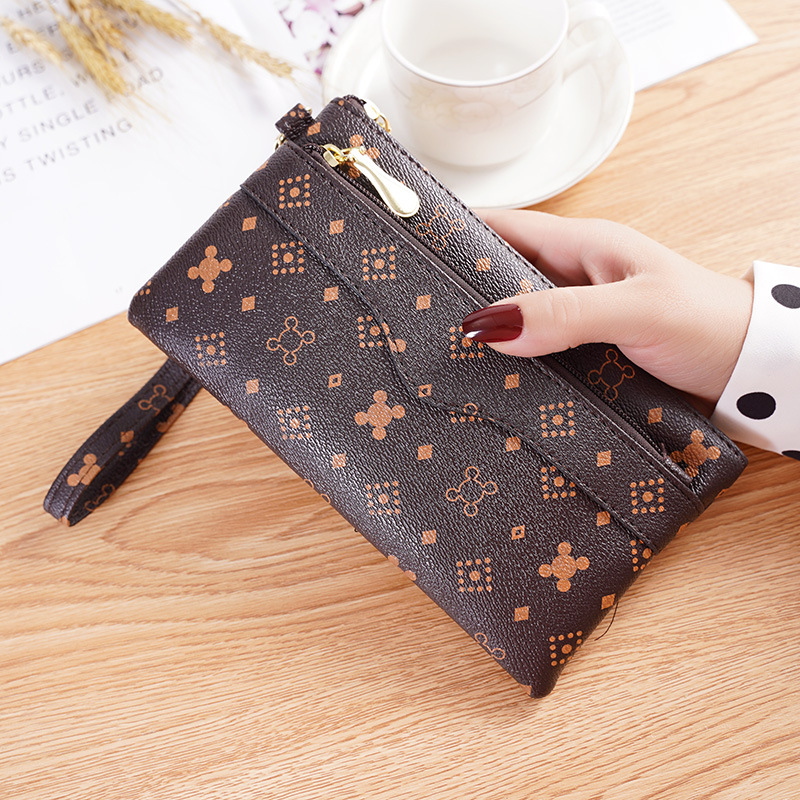 Printed Women's Clutch Leather-Made Phone Bag Women's Coin Purse Hand-Carrying Bag Grocery Shopping Bag