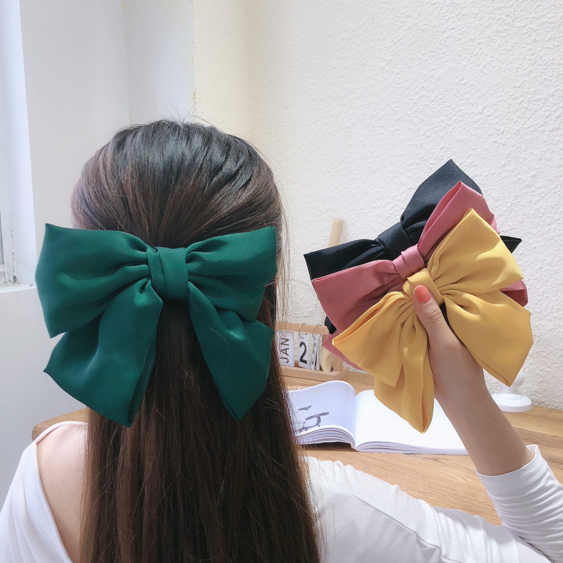 大蝴蝶结红色jk日系发卡蝴蝶结发夹后脑勺lolita发饰弹簧夹夹子女