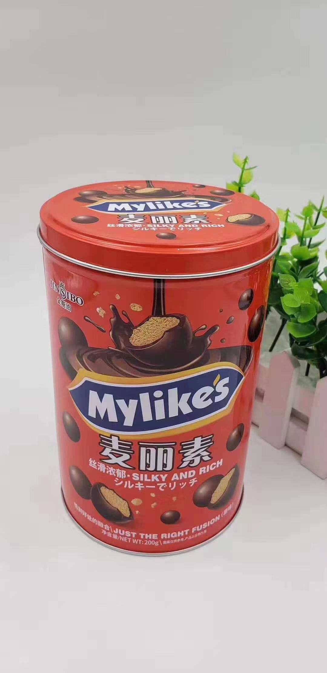 金斯泊 铁罐麦丽素巧克力200g 原味草莓味休闲零食送礼年货