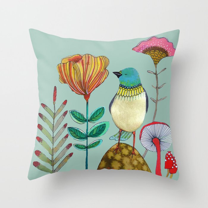 新款油画鸟图靠垫套图案枕套聚酯涤纶垫沙发床装饰枕套 不含枕芯