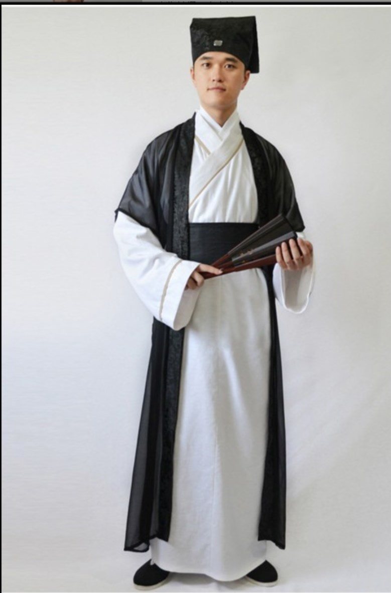 成人古装汉服男国学馆夫子书生直裾大氅官服朝服古代大臣演出服装