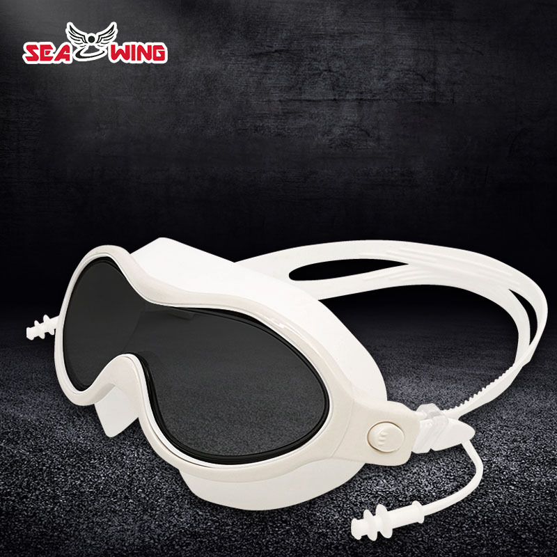 工厂直销高清防水防雾游泳眼镜大框电镀泳镜男女连体耳塞硅胶泳镜