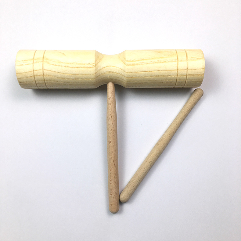 奥尔夫乐器双响筒 木质螺纹双响梆子幼儿园早教启蒙乐器批发