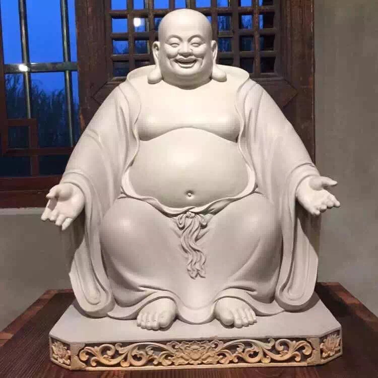 石雕佛像弥勒佛景区寺庙大肚佛摆件汉白玉石雕弥勒佛厂家定做