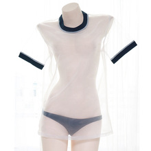 情趣表演制服挑逗激情透明套装 日系女学生运动装体操服女款T0101