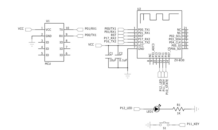 zx-d30双模无线蓝牙模块ble低功耗5.0hc05开关接收串口通信透传
