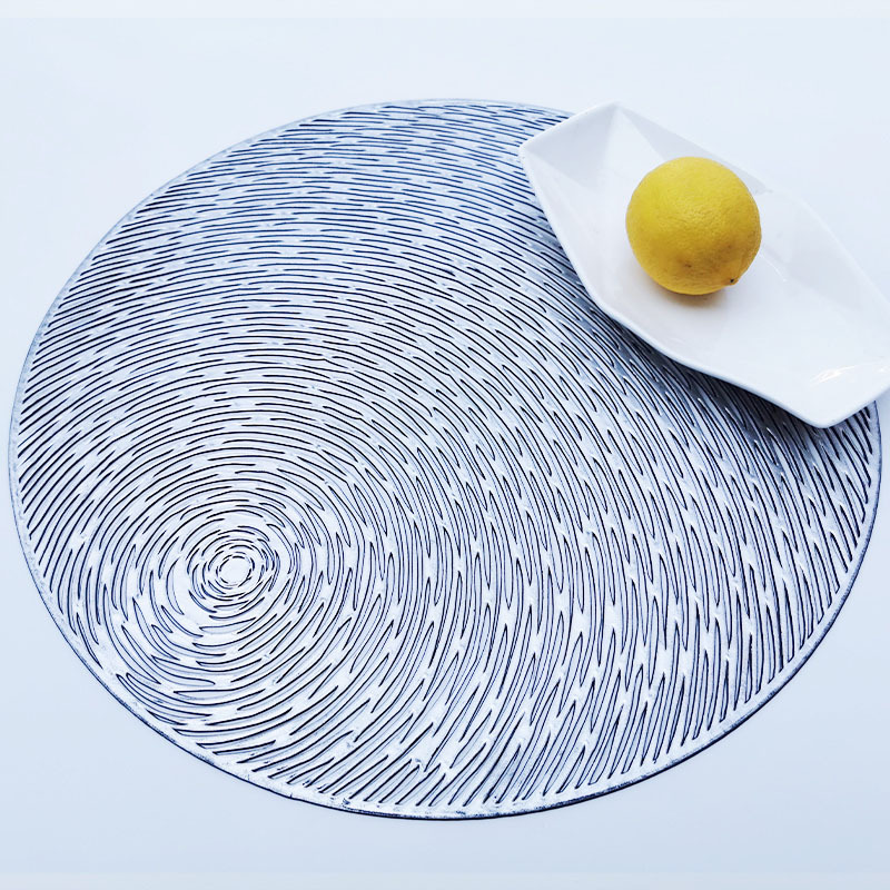 creative insulation pad round hollow decorative pad hotel restaurant table mat non-slip coffee cup mat pvc placemat