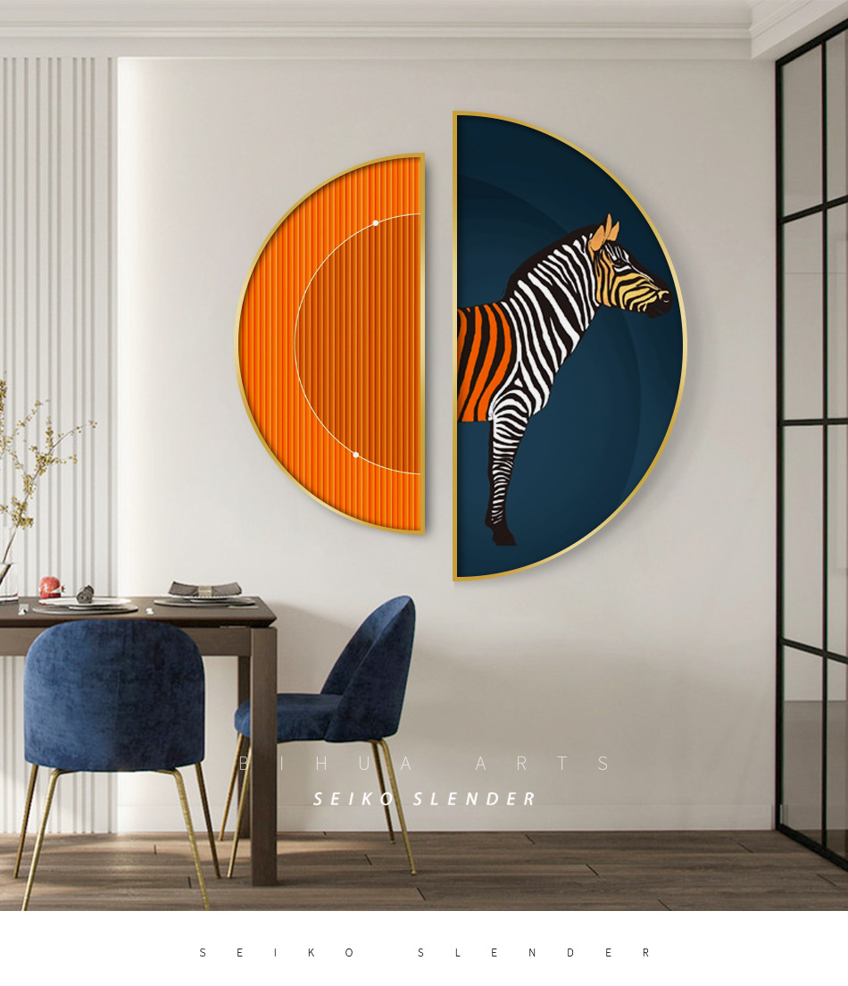 铝合金框创意半圆形装饰画现代简约抽象北欧挂画客厅大气沙发壁画