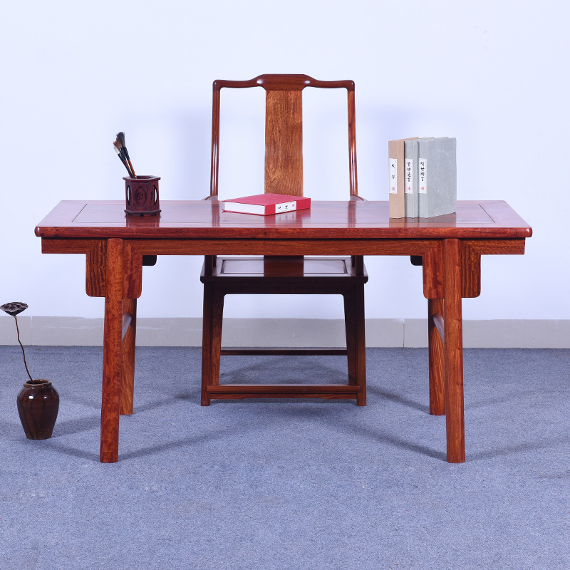艺铭天下红木家具大果紫檀画案中式书法桌缅甸花梨木明式书桌画台