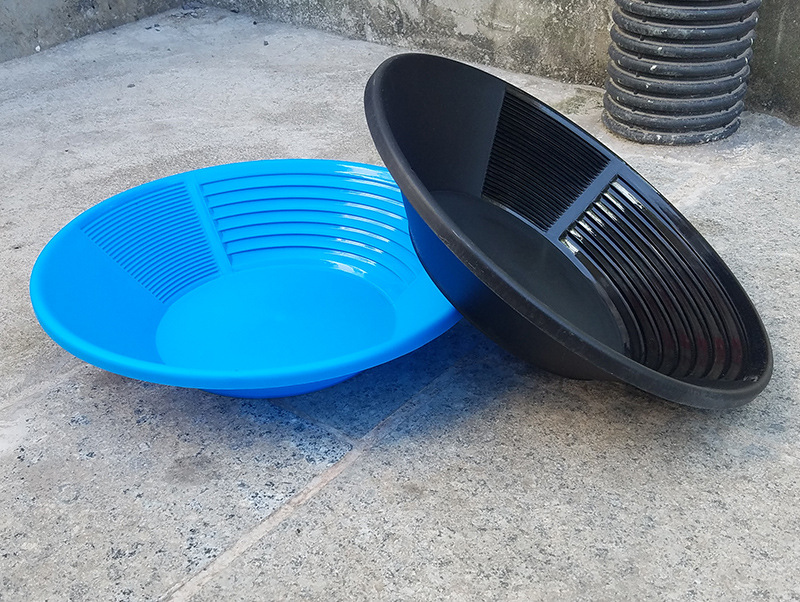 pp淘金盆 手摇双沟淘金盆 蓝色淘金盆 黑色洗金盘