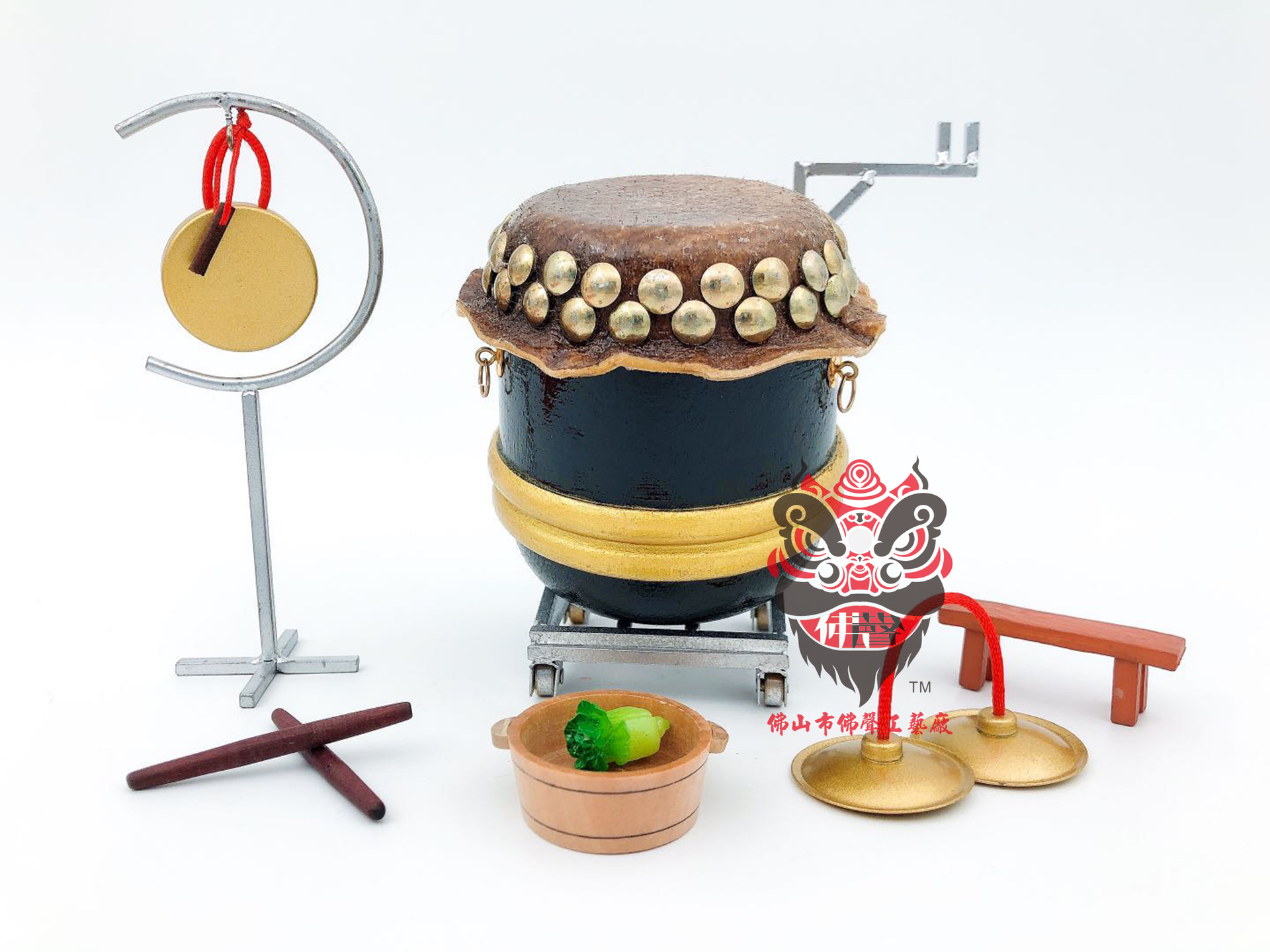 超值人气迷你狮鼓模型摆设牛皮锣鼓摆件传统手工礼品饰品厂家