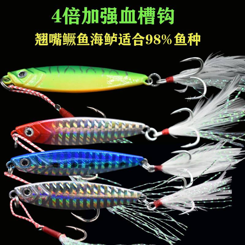 Fengjiu Iron Plate Lure Bait Hot Sale Sea Fishing Shore Cast Fish Lead Topmouth Culter Fresh Water Tossing Lure Bare Clip Lure Iron Plate