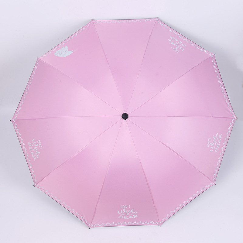 Durable 10 Shares Black Rubber Umbrella Korean Ladies Rain Or Shine Dual-Use Umbrella Creative Gift Umbrella in Stock Wholesale