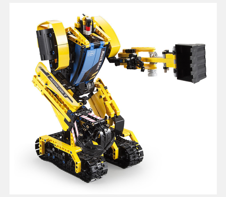 双鹰51026巨石机器人遥控变形挖掘机 儿童智力拼插积木玩具