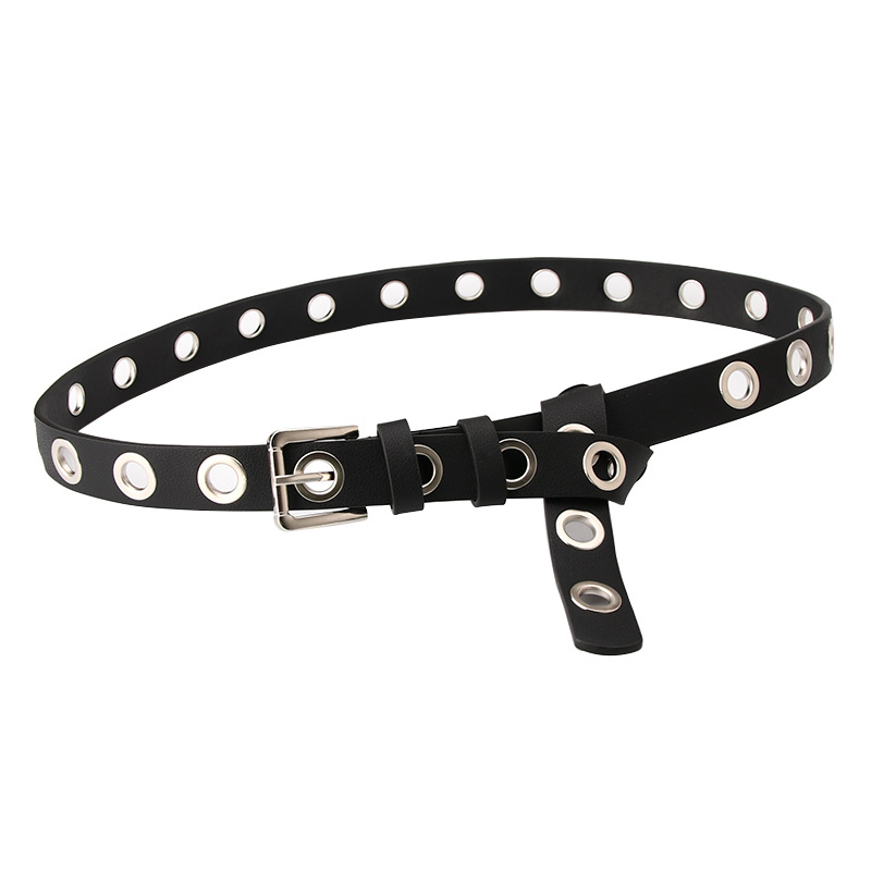 Women's Atmospheric Eye Belt Fashion Hollowed-out Decorative Band with Jeans Unique Punk Style Pu Belt Factory Wholesale