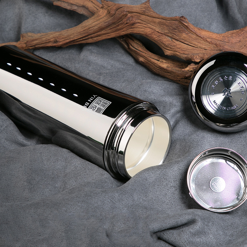 银杯子999纯银内胆镀银离子银保温杯雪花足银茶水杯礼品批发定制