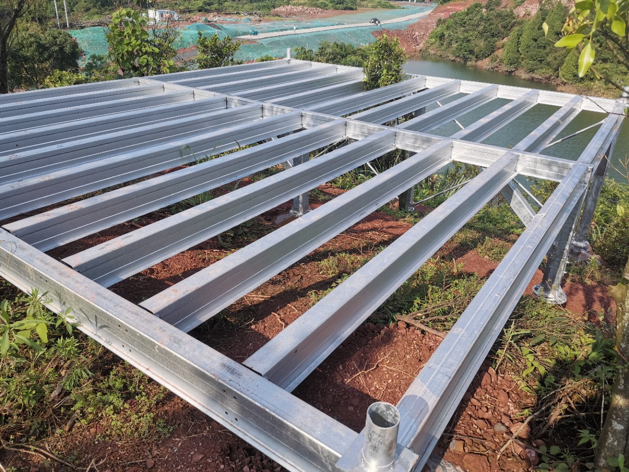 户外帐篷钢平台 民宿房屋建筑钢平台基础搭建环保 钢平台施工便利