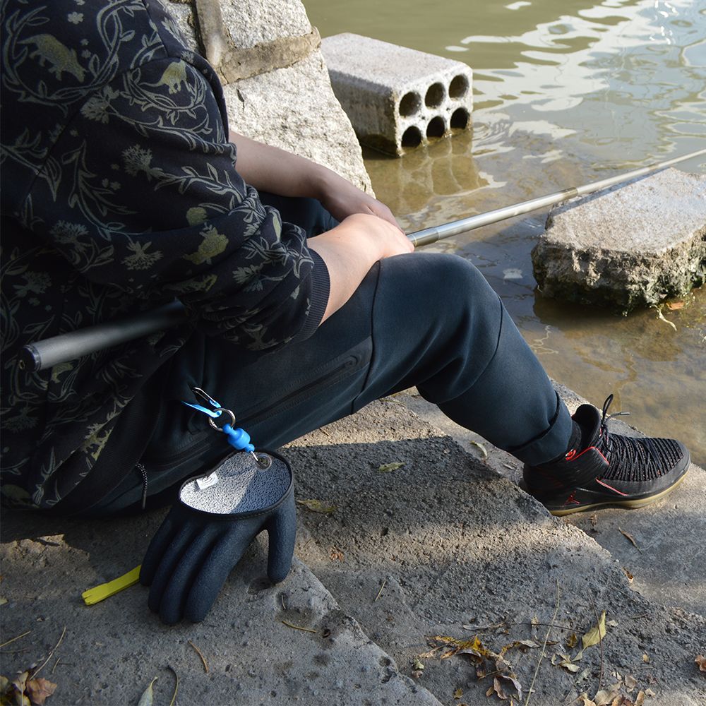 夜钓垂钓用品钓鱼手套 抓鱼防刺防扎防滑 浸胶手套户外半掌手套