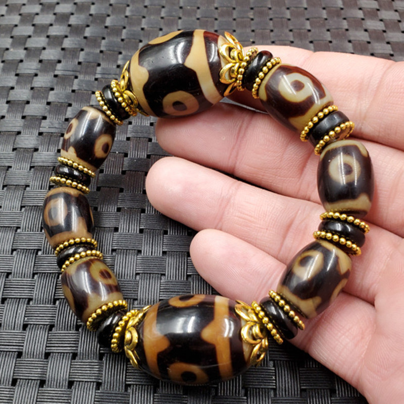 玉龙玉器玉石玛瑙天珠手链三眼天珠路路通手链复古款玉手串-阿里巴巴