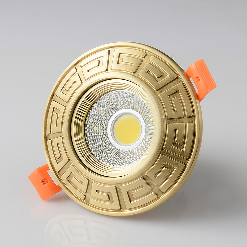 新中式全铜射灯led客厅天花筒灯嵌入式牛眼灯背景墙走廊过道孔灯