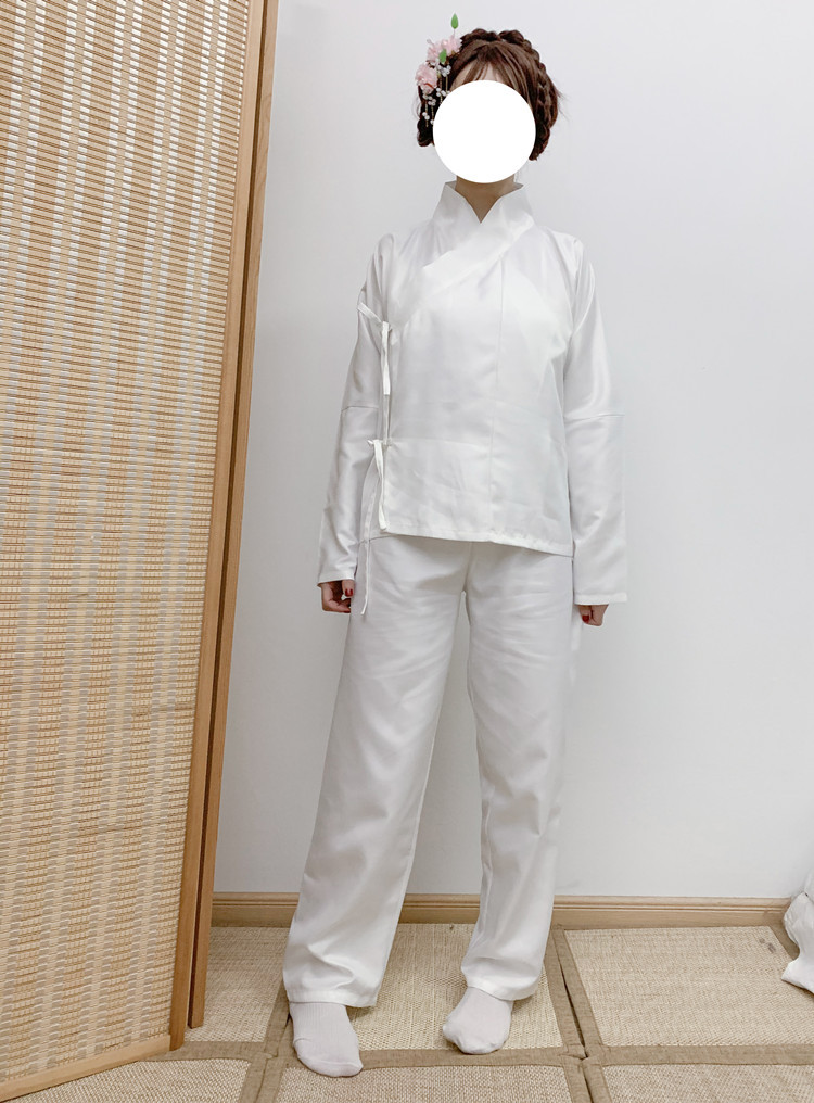 汉服中衣中裤女内搭白色内衣男睡衣春秋款汉服里衣内搭家居服
