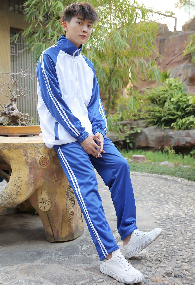 匆匆那年蓝白校服套装大学生初中高中生网红同款运动会开幕式服装