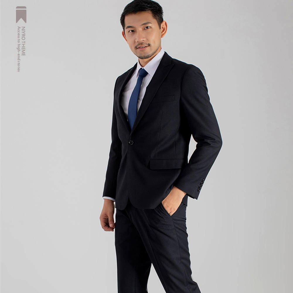 职业装男士西服套装春秋季新款商务休闲西装男工作服两件套现货