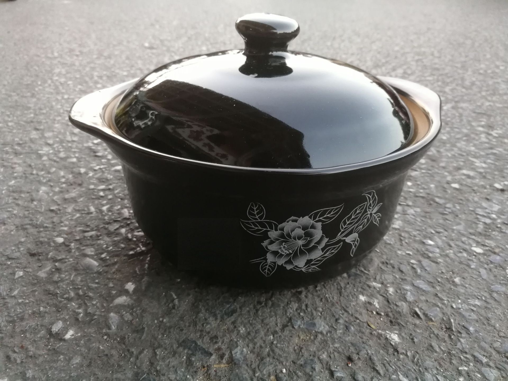 黑色中式陶瓷焖煲煲汤砂锅 炖锅明火汤锅 炖汤砂锅 煮粥陶瓷煲