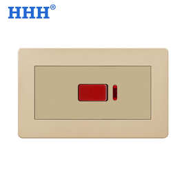 外贸英式港澳通用147型45a双极开关带指示灯大功率空调热水器面板