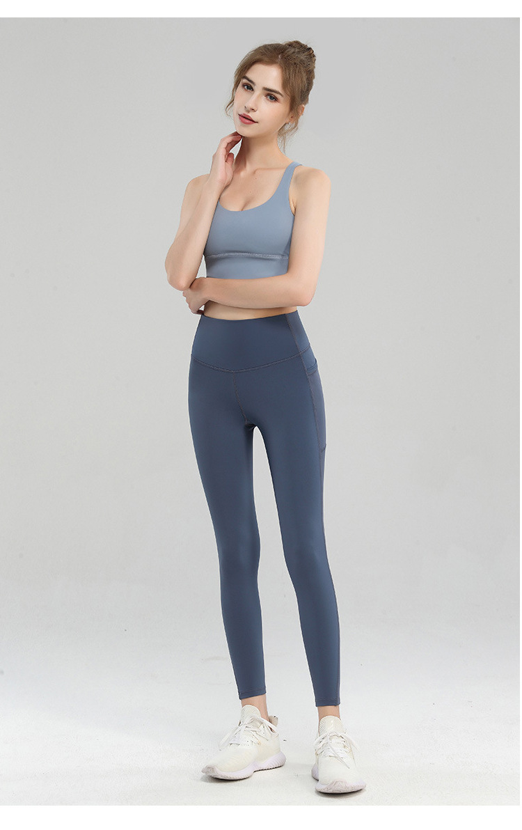 高腰瑜伽裤女弹力紧身运动裤跑步训练网纱外穿蜜桃提臀健身长裤