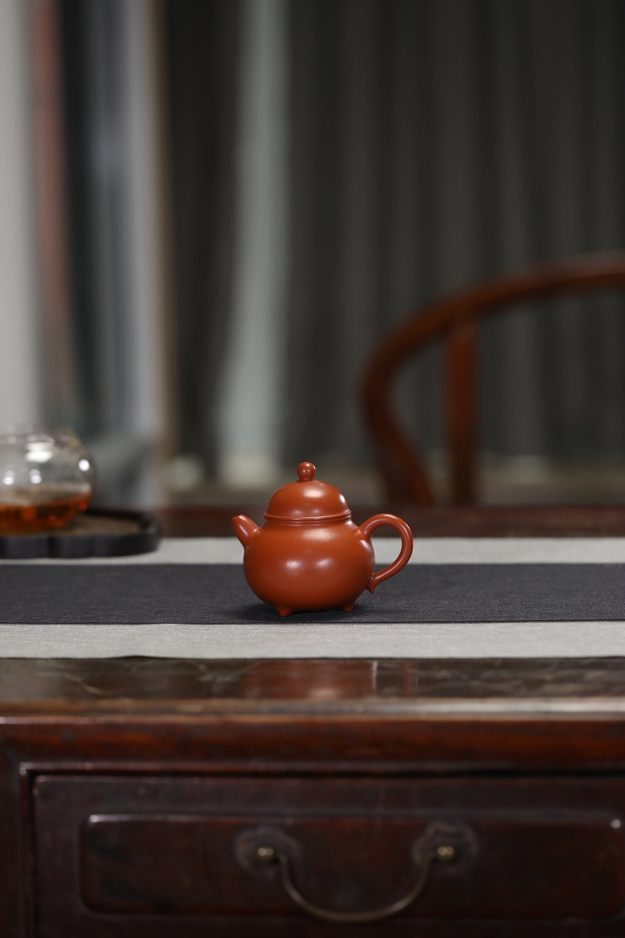 宜兴紫砂壶茶具茶道名家正品纯手工精品原矿优质朱泥三足掇球壶