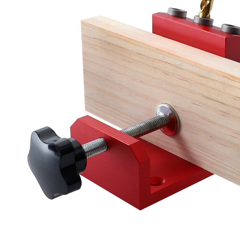 木工斜孔定位器三孔板材打眼钻孔开孔器9mm铝合金打孔定位套装