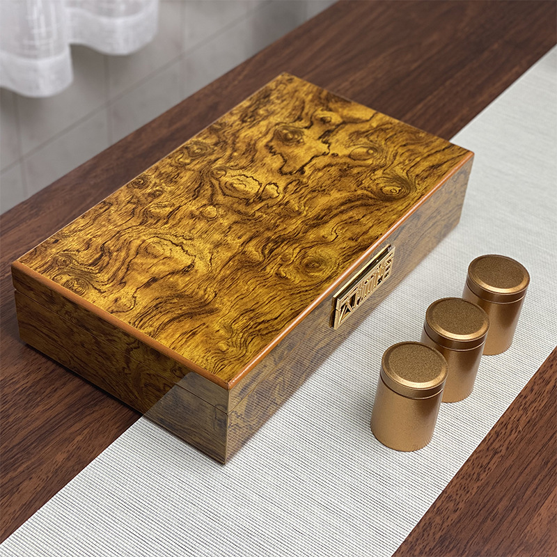 布料大红袍茶叶盒