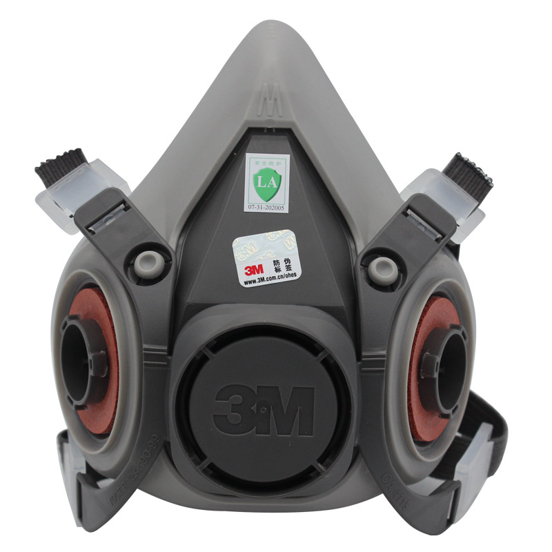 3m6200半面具防毒面罩防工业粉尘头罩呼吸器需配合滤毒盒滤棉使用