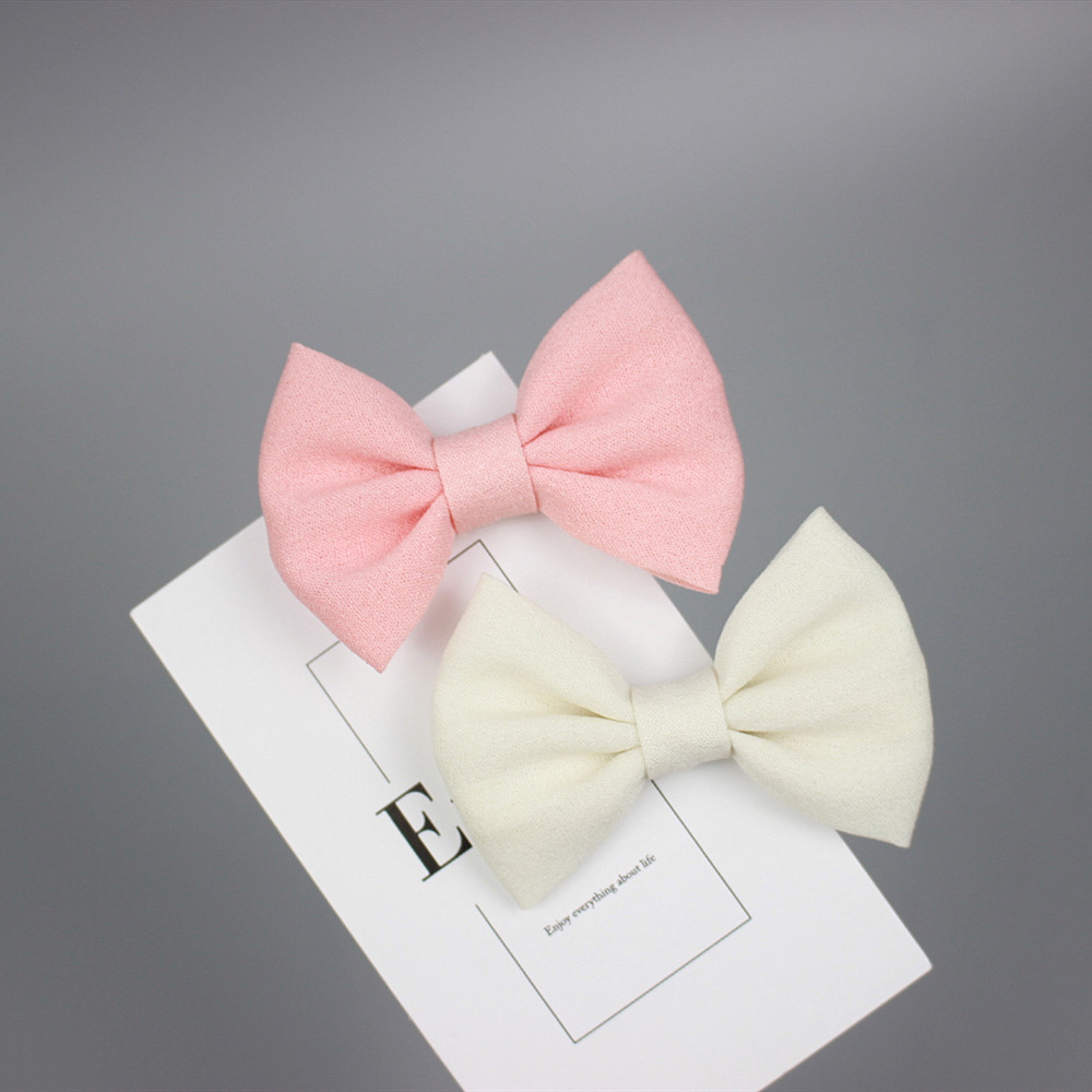 儿童发饰糖果色蝴蝶结发夹宝宝发卡手工制作布艺发饰品厂家直供